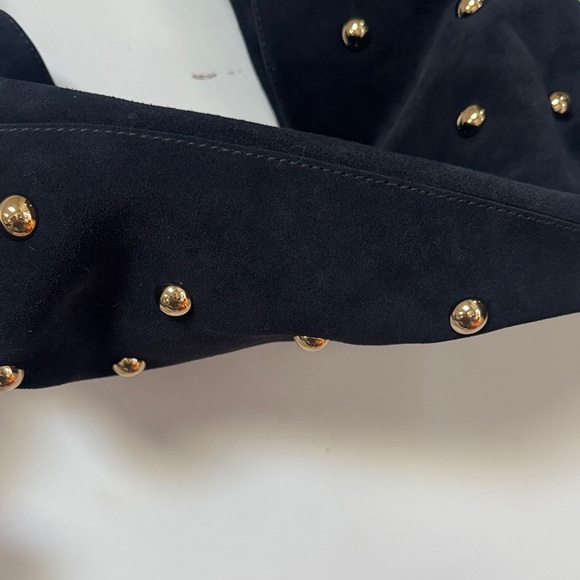 Madewell Mylie Studded Suede Hobo Shoulder Bag Juniper Berry Blue - Picture 6 of 10